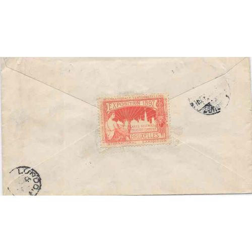 Guatemala Postal Sta. #EN10 1897 Expo, Guatamala City to Conn USA, Expo Label