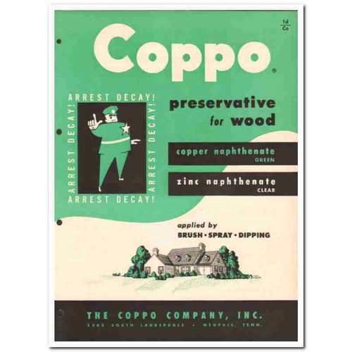 COPPO COMPANY 1954 Naphthenate preservative wood vintage catalog