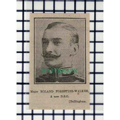 C7014) Major Roland Forestier-Walker WW1 - 1916 Cutting