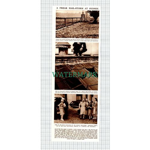 (X28) Sydney Australia Freak Hail Storm Randwick Race Course Art Gallery - 1947