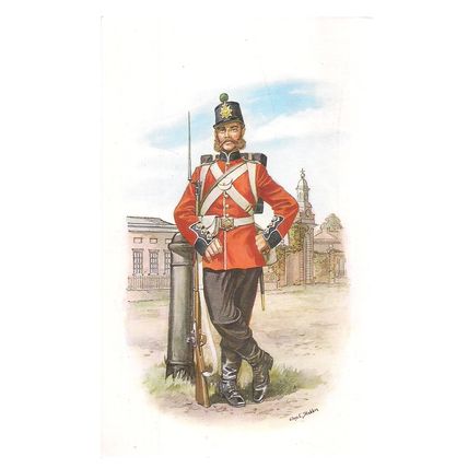 ROYAL MARINES, LIGHT INFANTRY.. 1865 uniform postcard R. M. Museum, Portsmouth =