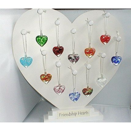 GLASS FRIENDSHIP HEARTS, Pick a colour, Handmade, Great Gift, Hang them up.