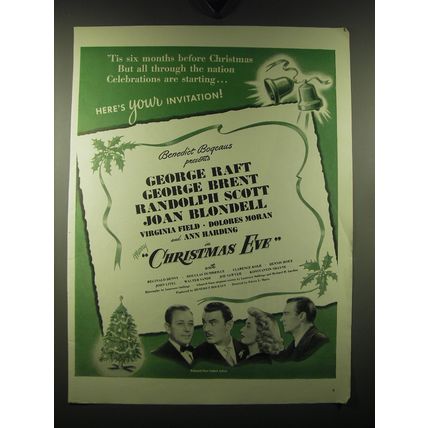 1947 Christmas Eve Movie Ad - George Raft, George Brent, Randolph Scott