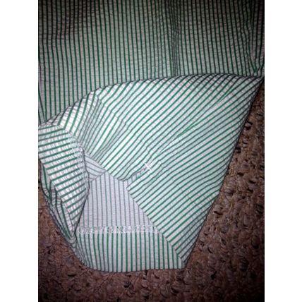 Liz Golf Finely Striped Green and White Women Shorts Size 10 Knee Length Comfort