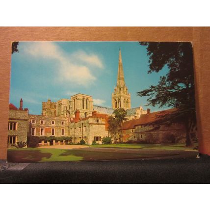 CHICHESTER CATHEDRAL & BISHOP'S PALACE, SUSSEX unused postcard cOLOURMASTER =
