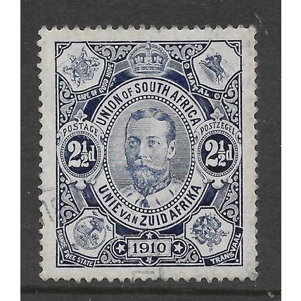 SOUTH AFRICA 1910 OPENING OF UNION PARLIAMENT 2 1/2d BLUE SG 2 FINE USED