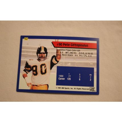 Pete Giftopoulus 1991 AW Sport All-World CFL NO. 52