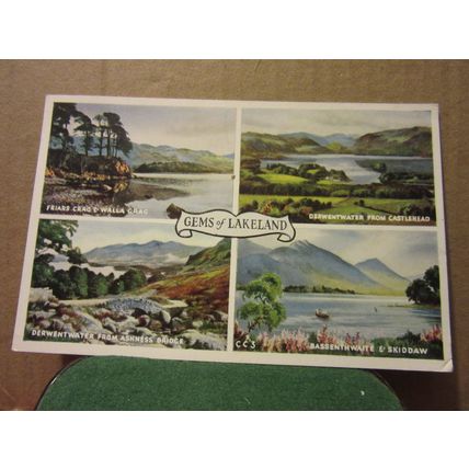 multiview, GEMS OF LAKELAND. CUMBRIA used postcard. by H. Webster.. =