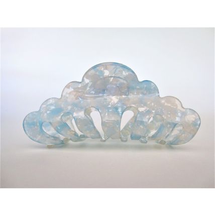Mixed lite blue and white marbled hair claw clip medium fine hair
