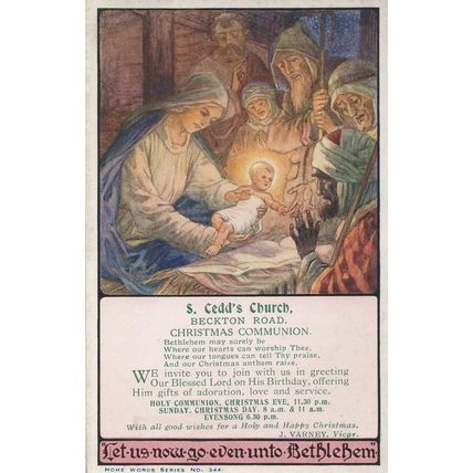 Becton Road Canning Town London Xmas Communion Old Postcard