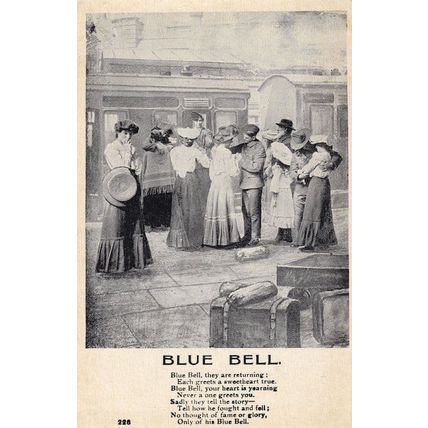 Blue Bell Train Songcard Old Postcard