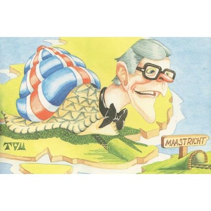 John Major Maastricht Treaty Comic Politics Postcard