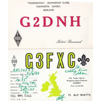 Kingston Upon Thames Surrey QSL Amateur Radio 1960s Postcard
