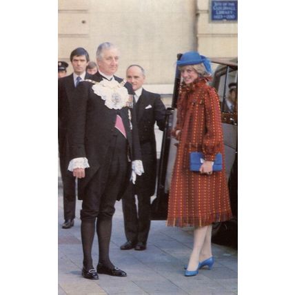 Diana at Guildhall Luncheon Royal Wedding Announcement Postcard