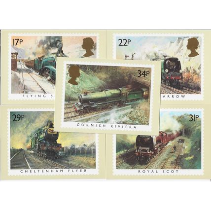 GB 1985 January PHQ M set of 5 Famous Trains