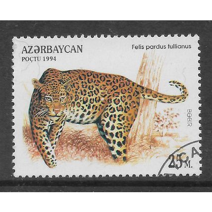 AZERBAIJAN 1994 WILDCATS 25M LEOPARD SG 198 FINE USED#4