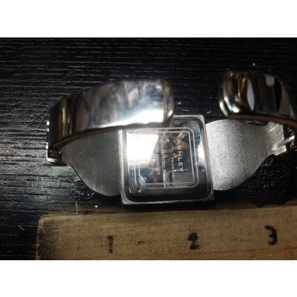 Ashley Princess Silver Tone Cuff Bracelet Quartz Analog Ladies Watch