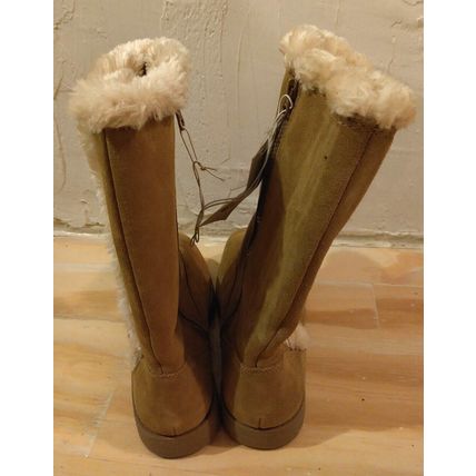 NWT Universal Thread Natural Suede Fur Boots Size 7 Ladies Fall Winter