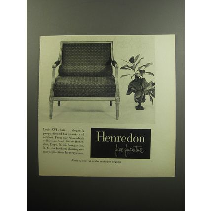 1957 Henredon Louis XVI Chair Advertisement - Henredon Fine Furniture