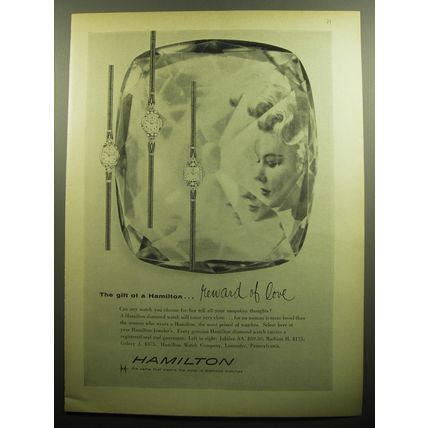 1958 Hamilton Watches Advertisement - Jubilee AA, Radiant H, Galaxy J