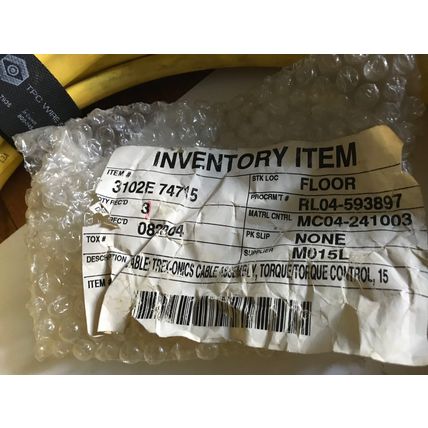 NEW TREX-ONICS 3102E74715 NUTRUNNER CABLE TPC WIRE #WW74715,torque 15,EM