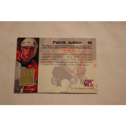 Patrik Juhlin 1994 Signature Rookies Gold Standard Multisport NO. 86