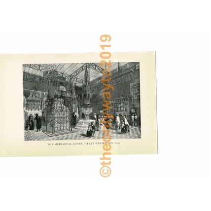 Mediaeval Court, Great Exhibition, 1851, Book Illustration (Print), 1934