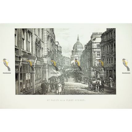 St Paul's From Fleet Street, London, England, Book Illustration (Print), 1895