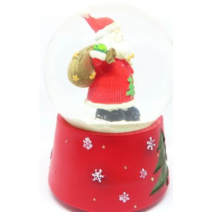 Santa Claus Snow Globe Musical with Artifial Snow 14 CM - Fun Festive Xmas Gift