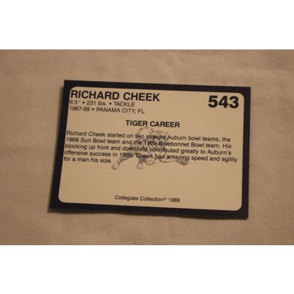 Richard Cheek 1989 Collegiate Collection Auburn NO. 543