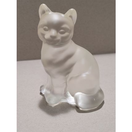 Fenton Crystal Velvet Sitting Cat Figurine