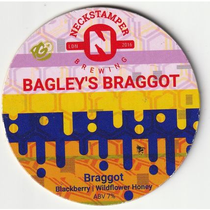 UNUSED KEG CLIP FRONT - NECKSTAMPER BREWING - BAGLEY'S BRAGGOT