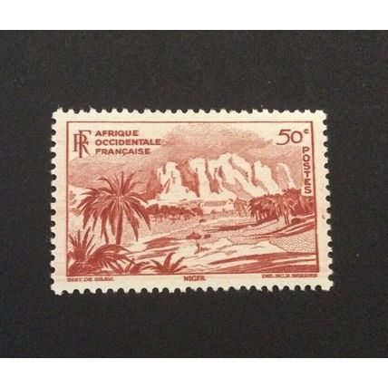 French Occidental (West) Africa mint stamps 1947 sg 37 50c Niger landscape MH