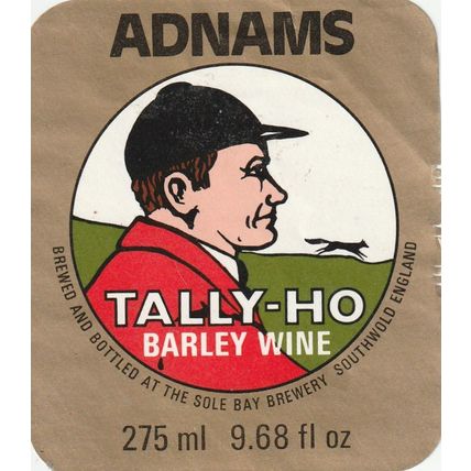 BEER BOTTLE LABEL - ADNAMS BREWERY - TALLY-HO BARLEY WINE (B)