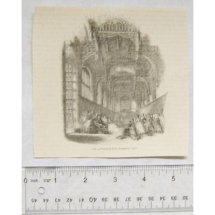 1860s engraving - Wolsey's Hall, Hampton Court