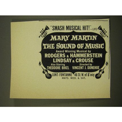 1961 The Sound of Music Play Advertisement - Smash Musical Hit!