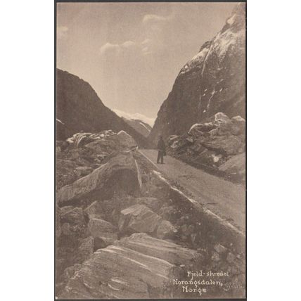 Fjeld-Skredet, Norangsdalen, 1920 - Amedé Postkort