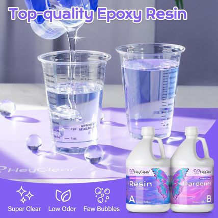 2 Gallon Epoxy Resin Kit with Pumps, Crystal Clear and Hard Upgraded 2 Part Resi
