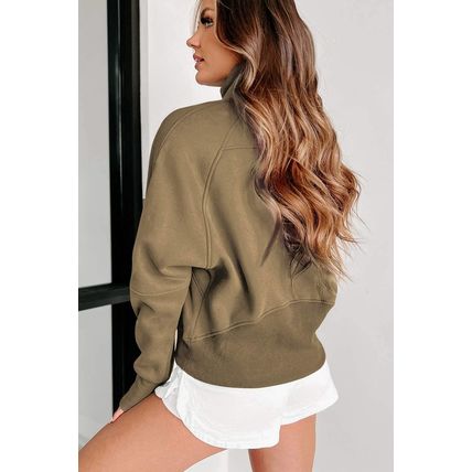 Elmwood Fleece Lined Zip Up Stand Collar Thumbhole Sleeve Sweatshirt