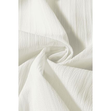 White Textured Colorblock V Neck Elegant Blouse