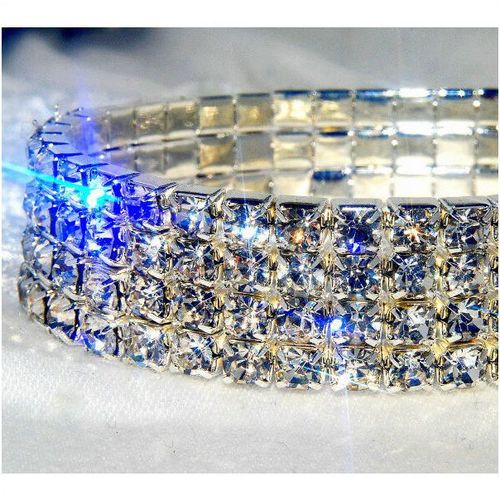 4 Row Wedding Party Clear Rhinestone Stretch Bangle Bracelet Jewellery 1334