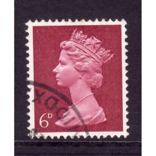 GREAT BRITAIN 1968 SG 736 6d BRIGHT REDDISH PURPLE FINE USED#3