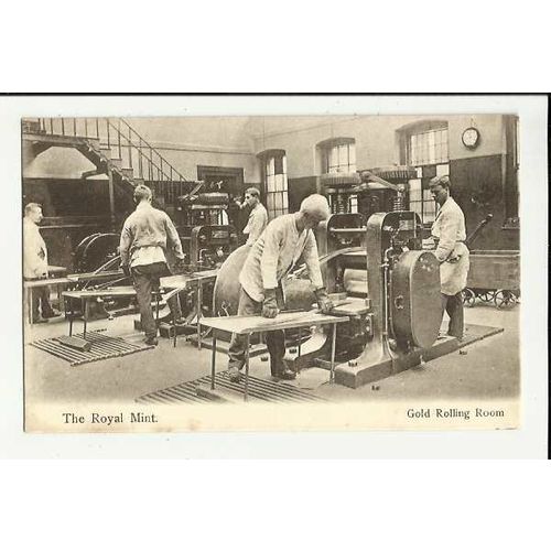 LONDON Royal Mint Gold Rolling Room Postcard by Wrench (20077)
