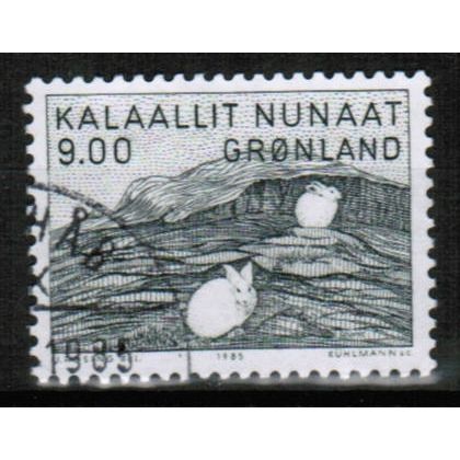 1985 Greenland - Design: Hares Hunting - 9.00kr used Sc# 118