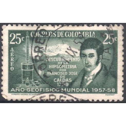 Colombia 1958 - SG934 - 25c - Discovery of Hysometry by F.J. de Caldas - used