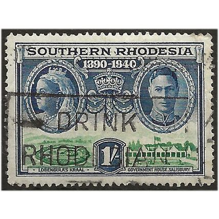 Southern Rhodesia 1940 SG60 1/- Blue & Green Good Used .. ..