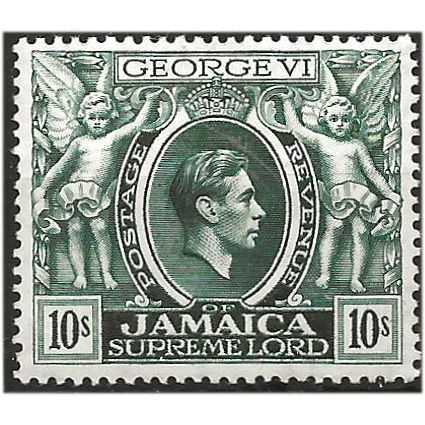 Jamaica 1938 SG133 10/- Myrtle Green Mounted Mint . ..