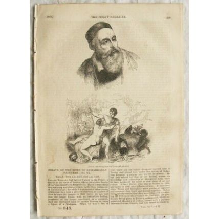 1845 The Penny Magazine No. 848 American Antiquities, Chaucer, Titian, etc.