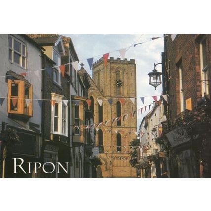 Ripon on Fete Carnival Day Street Flags Postcard