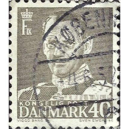 DENMARK, King Frederick IX, grey 1950, 40ore, #4